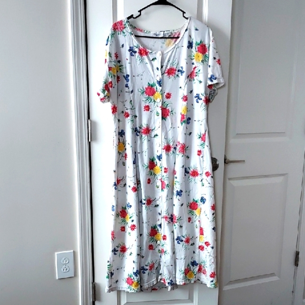 Toijoirs women floral button-down dress 3x